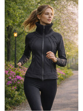 Adidas Stella McCartney Jacket XS PrimaLoft Zip Fitted Athleisure Running Black